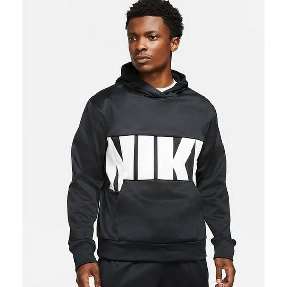 Nike Therma Fit Starting 5 Men’s Size XL Black Fleece Lined Graphic Logo Hoodie - Picture 1 of 6